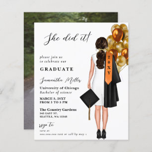 Budget Orange Simple Photo Elle L'A Fait Diplôme