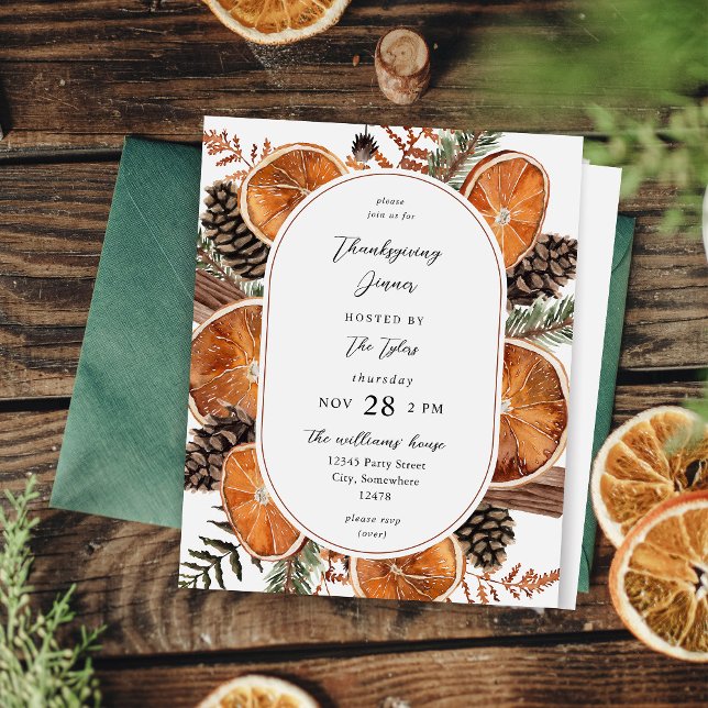 Budget Oranges Rustique Vacances Thanksgiving Dîne (Créateur téléchargé)