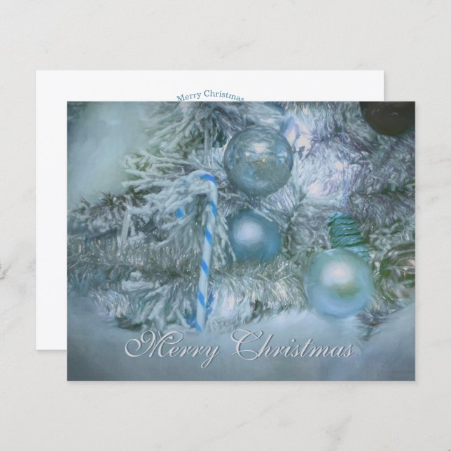 Budget Ornements Joyeux Noël Bleu Turquoise Vacanc (Devant / Derrière)