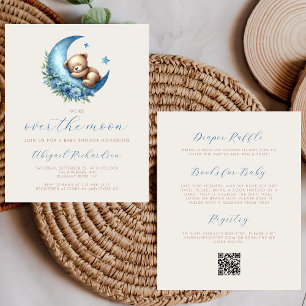 Budget Over the Moon Ours Bleu Code QR Baby Shower