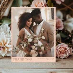 Budget Pale Peach & Gold 2 Mariage photo Merci