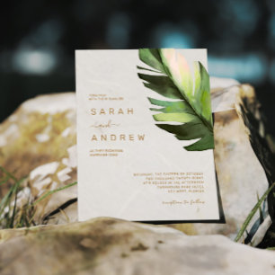 Budget Palm Leaf Faire-part de mariage tropicale