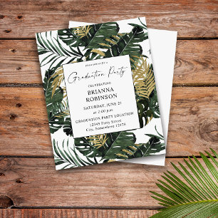 Budget Palm Leaf & Gold Greenery 1Graduation Party