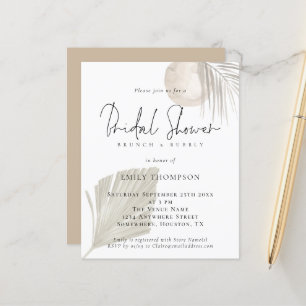 Budget Pampas Brunch Bubbly Fête des mariées Invit