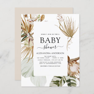 Budget Pampas Grass Boho Baby shower tropical