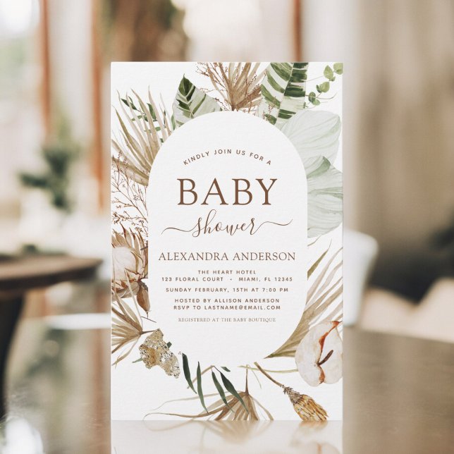 Budget Pampas Grass Boho Baby shower tropical (Créateur téléchargé)