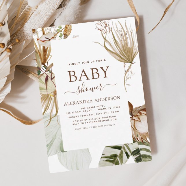 Budget Pampas Grass Boho Baby shower tropical (Créateur téléchargé)