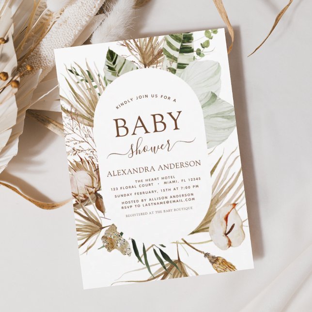 Budget Pampas Grass Boho Baby shower tropical (Créateur téléchargé)