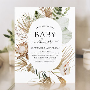 Budget Pampas Grass Boho Baby shower tropical