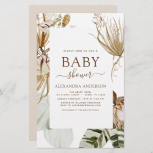 Budget Pampas Grass Boho Baby shower tropical
