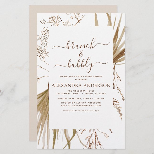 Budget Pampas Grass Boho Brunch & Bubbly (Devant / Derrière)