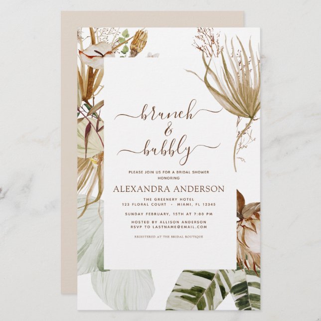 Budget Pampas Grass Boho Brunch & Bubbly (Devant / Derrière)