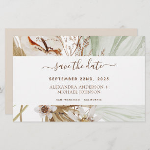 Budget Pampas Grass Boho Enregistrer la date