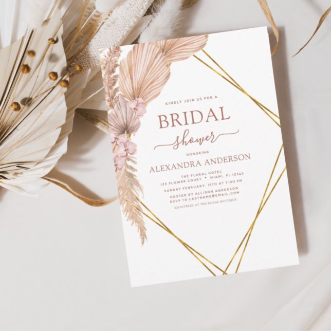 Budget Pampas Grass Fête des mariées Boho Invitati (Créateur téléchargé)