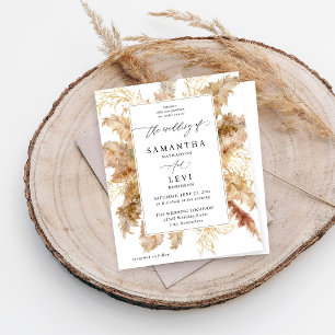 Budget Pampas Grass & Gold Boho Mariage