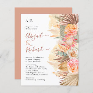 BUDGET Pampas herbe faire-part de mariage