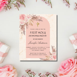 Budget pampas herbe rose blush première communion