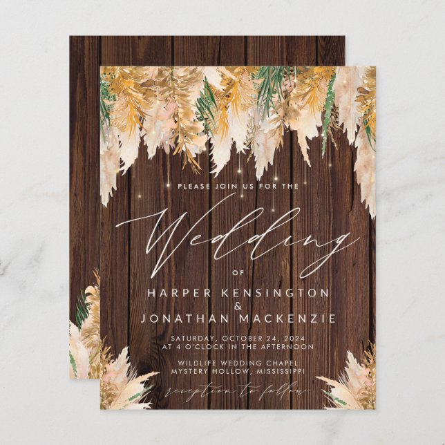 BUDGET Pampas Mariage à cordes de bois de laiton (Devant / Derrière)