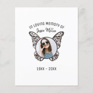 Budget Papillon ailes Photo Memorial Invitation