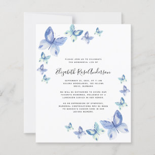BUDGET Papillon Célébration de la vie Invitation