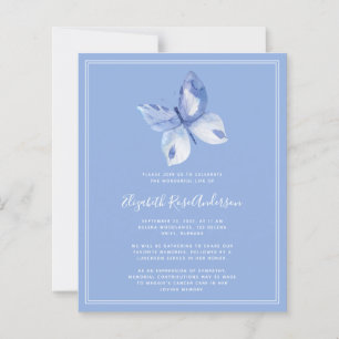 BUDGET Papillon Célébration de la vie Invitation