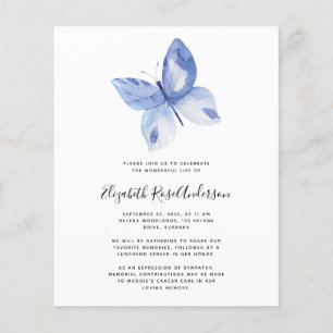 BUDGET Papillon Célébration de la vie Invitation