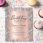 Budget Parties scintillant Argent 60e anniversaire<br><div class="desc">Accueillez votre anniversaire de jalon dans le style avec cette prestigieuse Rose Gold et Silver Parties scintillant 60e anniversaire Invitation. Doté d'un arrière - plan métallique en or rose imitant associé à une bordure en parties scintillant argentée brillante, ce design est accentué par la calligraphie manuscrite pour une sensation sophistiquée....</div>