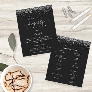 Budget Parties scintillant argent Hen week-end Iti