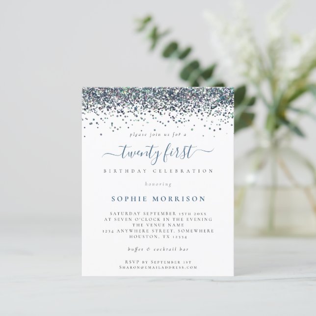 Budget Parties scintillant bleue Vingt premier Inv (Debout devant)