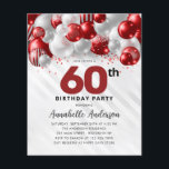 Budget Parties scintillant de ballons d'argent rou<br><div class="desc">Glam Bourgogne Rouge Argent Parties scintillant Étincelle N'Importe Quel Âge Anniversaire Invitation</div>