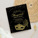 BUDGET Parties scintillant d'or noir Masquerade Sw<br><div class="desc">La parties scintillant dorée scintillante masque à boule masqué avec des confettis d'or.</div>