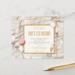 Budget Parties scintillant Fille 21e fête Invitati