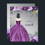 Budget Parties scintillant Robe pourpre Douce 16 I<br><div class="desc">Parties scintillant Budget Argent Violet Éperche Robe Douce 16 Anniversaire Invitation. Cheveux noirs courts de peau</div>