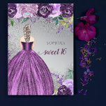 Budget Parties scintillant Robe pourpre Douce 16 I<br><div class="desc">Parties scintillant Budget Argent Violet Éperche Robe Douce 16 Anniversaire Invitation. Cheveux Blonde Peau Équitable</div>