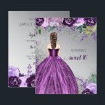 Budget Parties scintillant Robe pourpre Douce 16 I<br><div class="desc">Parties scintillant Budget Argent Violet Éperche Robe Douce 16 Anniversaire Invitation. Cheveux Brown de peau lisse</div>