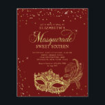 BUDGET Parties scintillant rouge or Masquerade Swe<br><div class="desc">La parties scintillant dorée scintillante masque à boule masqué avec des confettis d'or.</div>