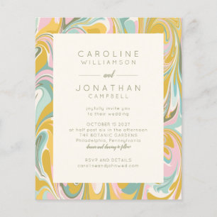 Budget Pastel Abstrait Marbre Chic Mariage Invitat