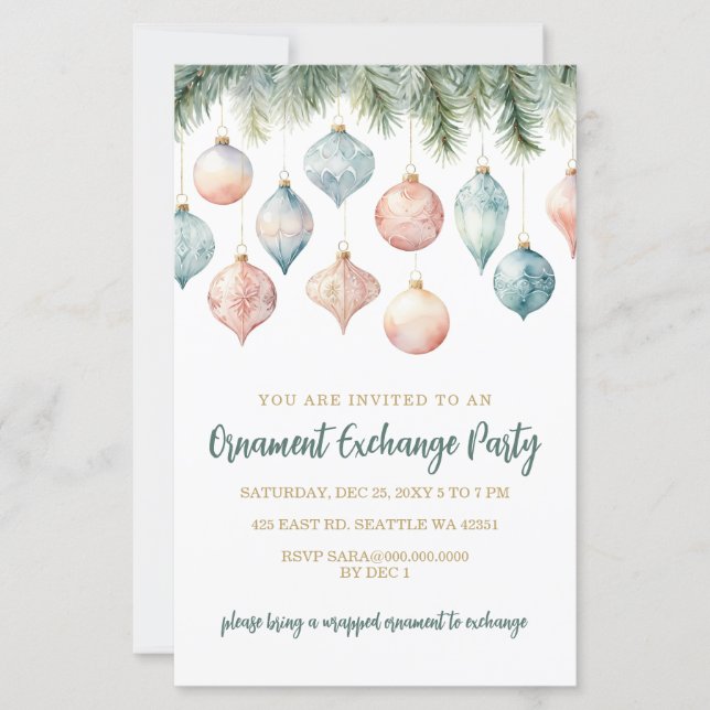 Budget Pastel Ornament Exchange Christmas Party (Devant)