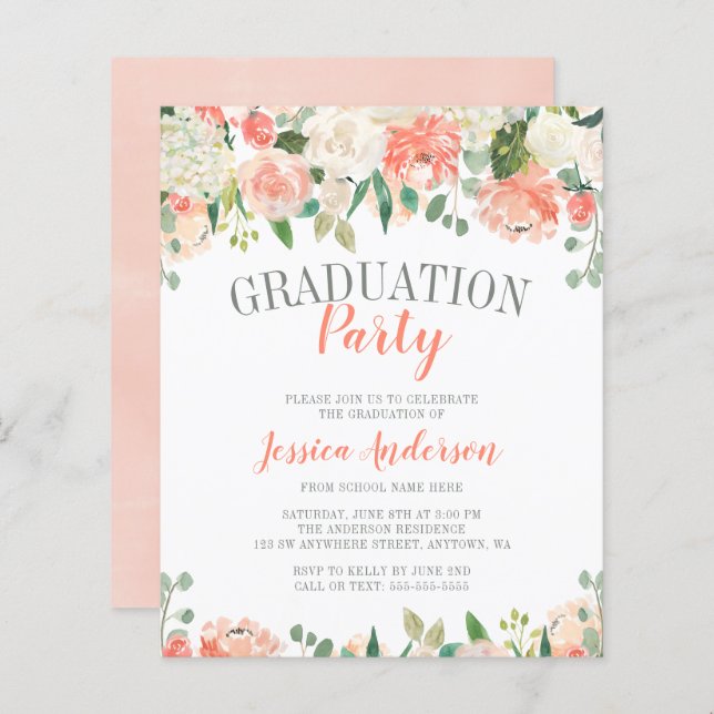 Budget Pastel Watercolor Flower Party (Devant / Derrière)