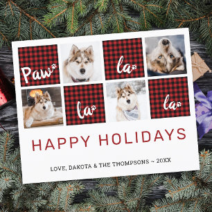 Budget Paw La La Red Plaid Pet Photo Holiday