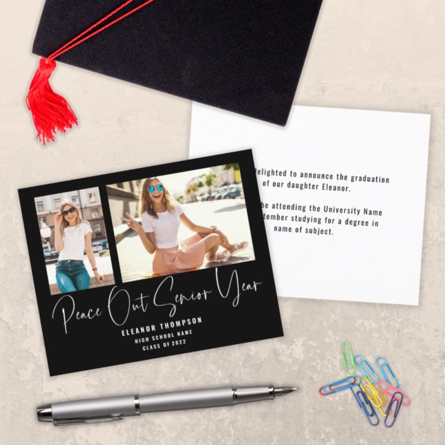 Budget Peace Out 2 Photo 2022 Grad Black Annonce (Créateur téléchargé)