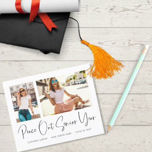 Budget Peace Out 2 Photos 2022 Grad Faire-part