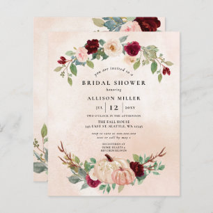 Budget Peach Burgundy Citrouilles Fête des mariées