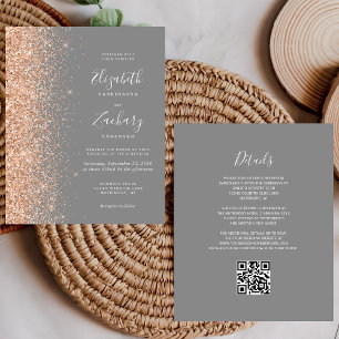 Budget Peach Parties scintillant Gris QR Code Mari