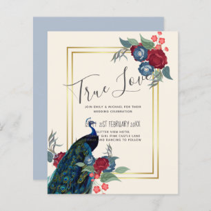 BUDGET Peacock Bleu Bourgogne Mariage de automne d
