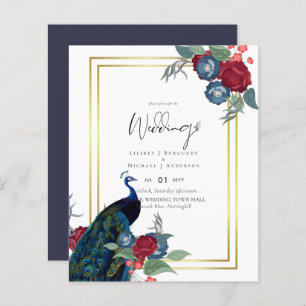 BUDGET Peacock Bleu Bourgogne Mariage de automne d