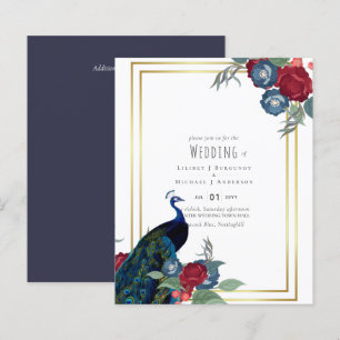BUDGET Peacock Bleu Bourgogne Mariage de automne d