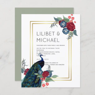 BUDGET Peacock Bleu Bourgogne Mariage de automne d