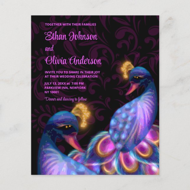 Budget Peacock Jewel Tones Floral Moody violet (Devant)