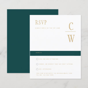 BUDGET Peacock TURQUOISE Green Gold Wedding RSVP